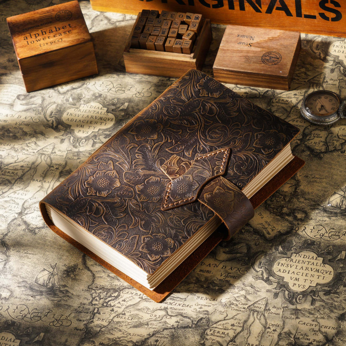 Vintage Handmade Leather A5 Notebook-Notebooks & Notepads-Black-Free Shipping Leatheretro