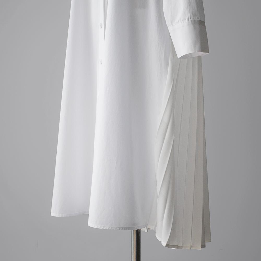 Classy Women Plus Sizes Pleated Long Shirt Dresses-Cozy Dresses-White-S-Free Shipping Leatheretro