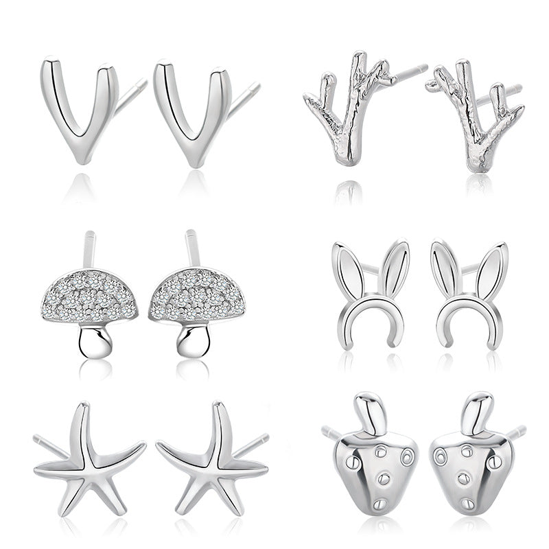 Simple Sterling Silver Studs for Women-Earrings-Starfish-Free Shipping Leatheretro