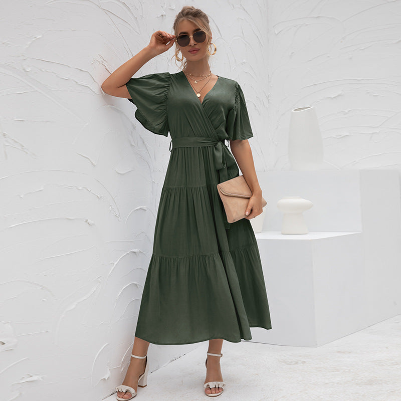 Elegant Summer Daily Long Dresses for Women-Dresses-Green-S-Free Shipping Leatheretro