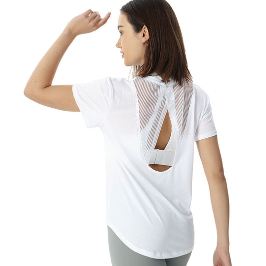 Summer Outdoor Fast Drying Short Sleeves Yoga Tops-Exercise & Fitness-White-S-Free Shipping Leatheretro