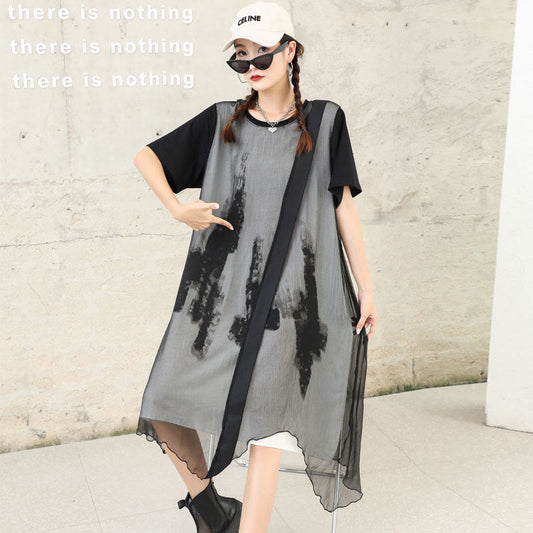 Summer Irregular Plus Sizes Women Loose Dresses-Dresses-The same as picture-One Size-Free Shipping Leatheretro