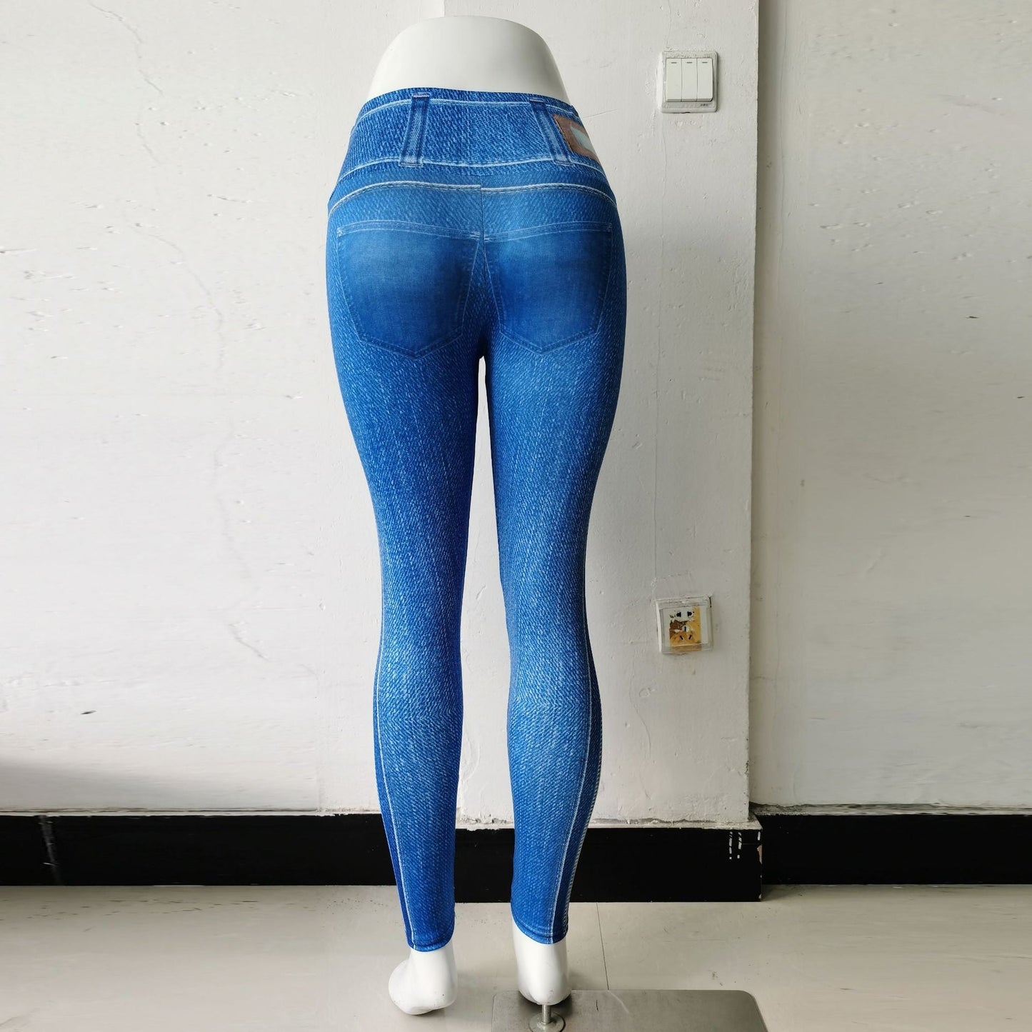 Sexy Denim Yoga Running Legging Pants for Women-Leggings-A-S-Free Shipping Leatheretro