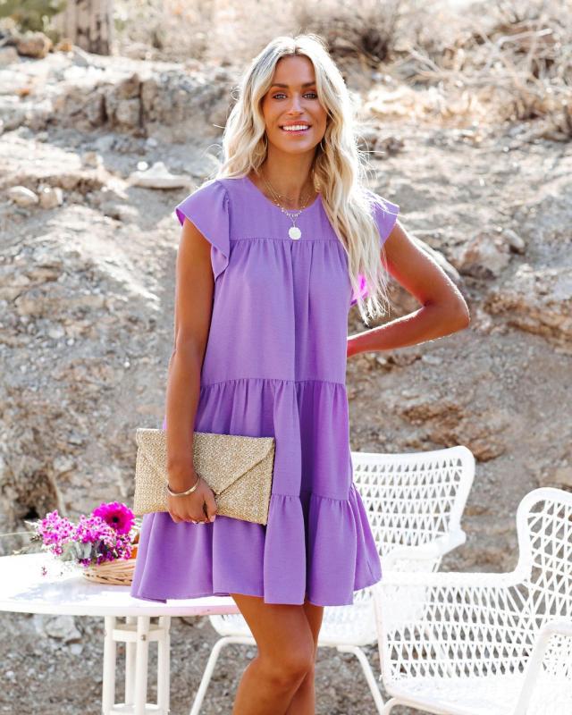 Summer Daily Sun Dresses-Dresses-Purple-S-Free Shipping Leatheretro