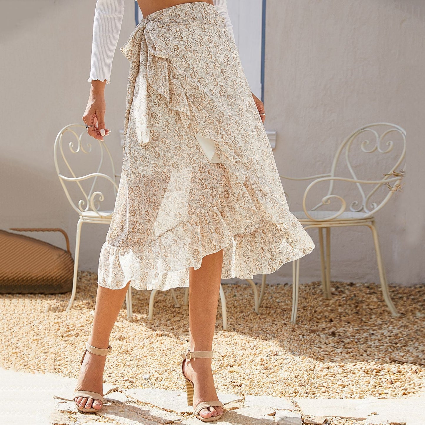 Sexy Summer Irregular Chiffon Skrts-Skirts-White-S-Free Shipping Leatheretro