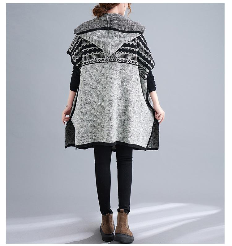 Women Knitting Cardigan Hoodies Sweaters-Women Sweaters-Gray-One Size-Free Shipping Leatheretro