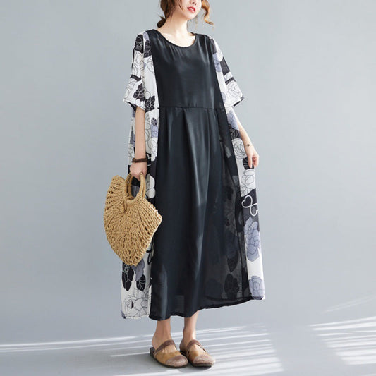 Summer Cotton Vintage Short Sleeveless Long Cozy Dresses-Dresses-The same as picture-One Size-Free Shipping Leatheretro