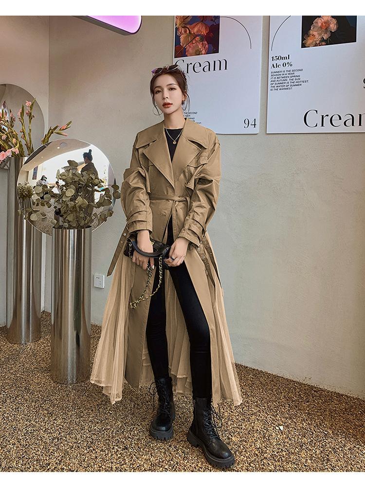 Designed Long Spring Coats for Women-Coats & Jackets-Khaki-S-Free Shipping Leatheretro