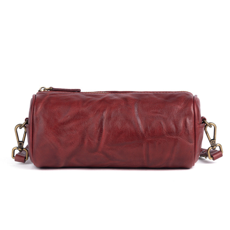 Vintage Leather Bucket Crossbody Bag for Women 2276-Leather Handbags for Women-Red-Free Shipping Leatheretro