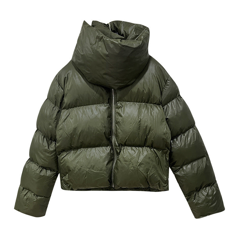 Winter Street Style Scarf Warm Short Jacket Coats-Coats & Jackets-Black-One Size-Free Shipping Leatheretro