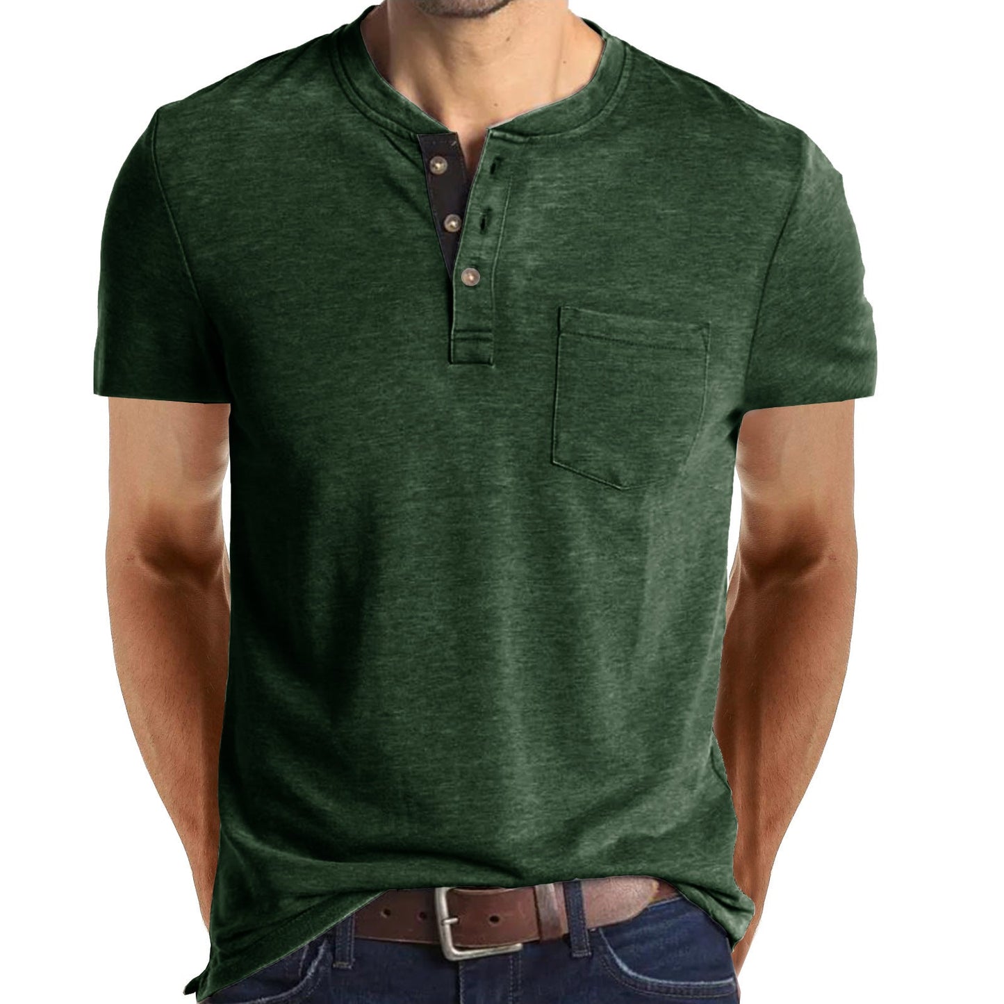 Casual Summer Short Sleeves Men T Shirts-Shirts-Green-S-Free Shipping Leatheretro