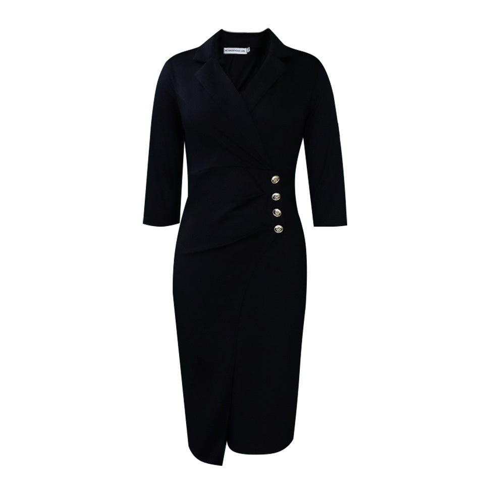 Elegant Office Lady Pencil Sheath Dresses-Dresses-Black-S-Free Shipping Leatheretro