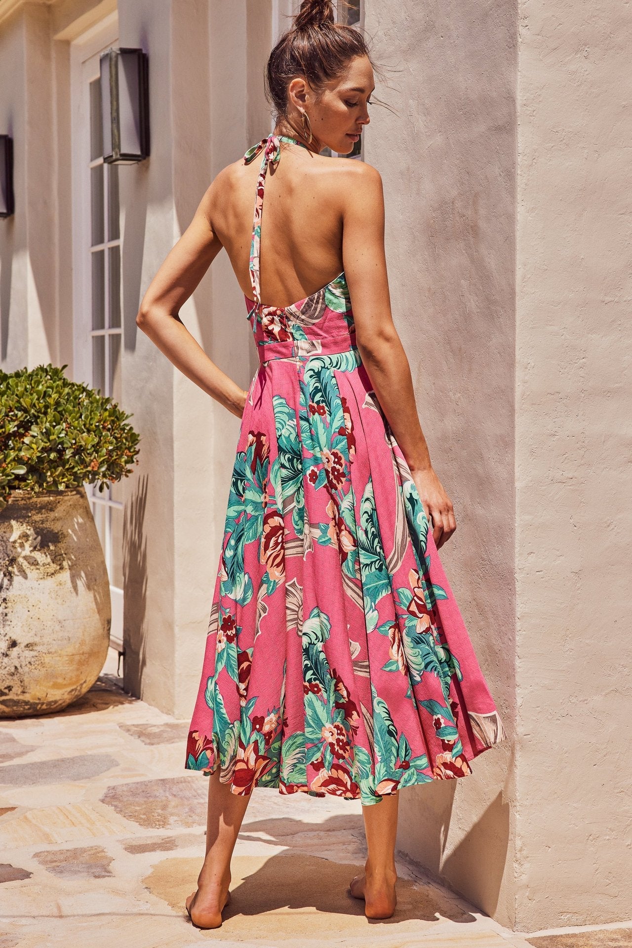Sexy Floral Print Long Boho Summer Beach Dresses-Dresses-Green-S-Free Shipping Leatheretro