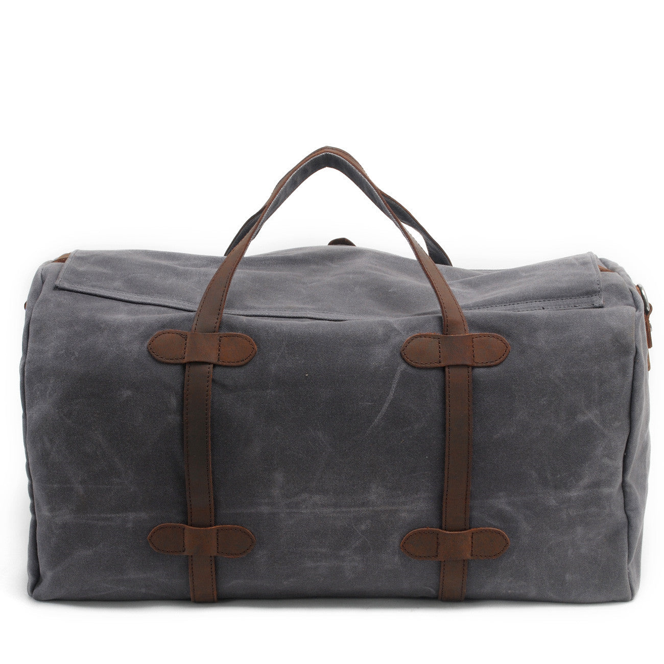 Leisure Waxed Leather Canvas Large Storage Traveling Duffle Bag 2023-Leather Canvas Bag-Khaki-Free Shipping Leatheretro