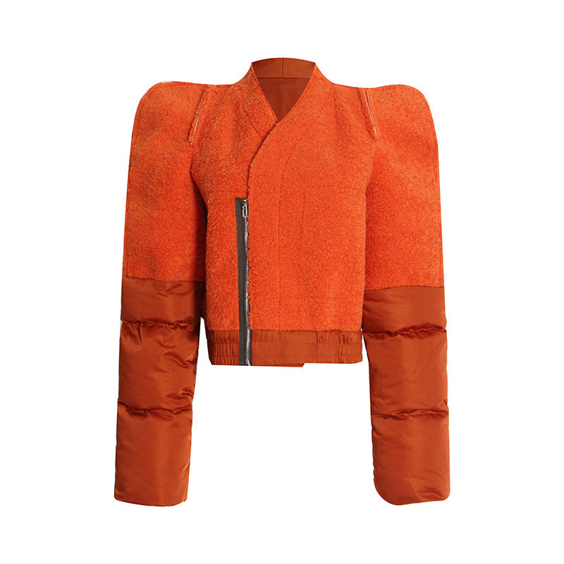 Fashion Designed Velvet Shorts Jackets Coats for Women-Coats & Jackets-Orange-S-Free Shipping Leatheretro