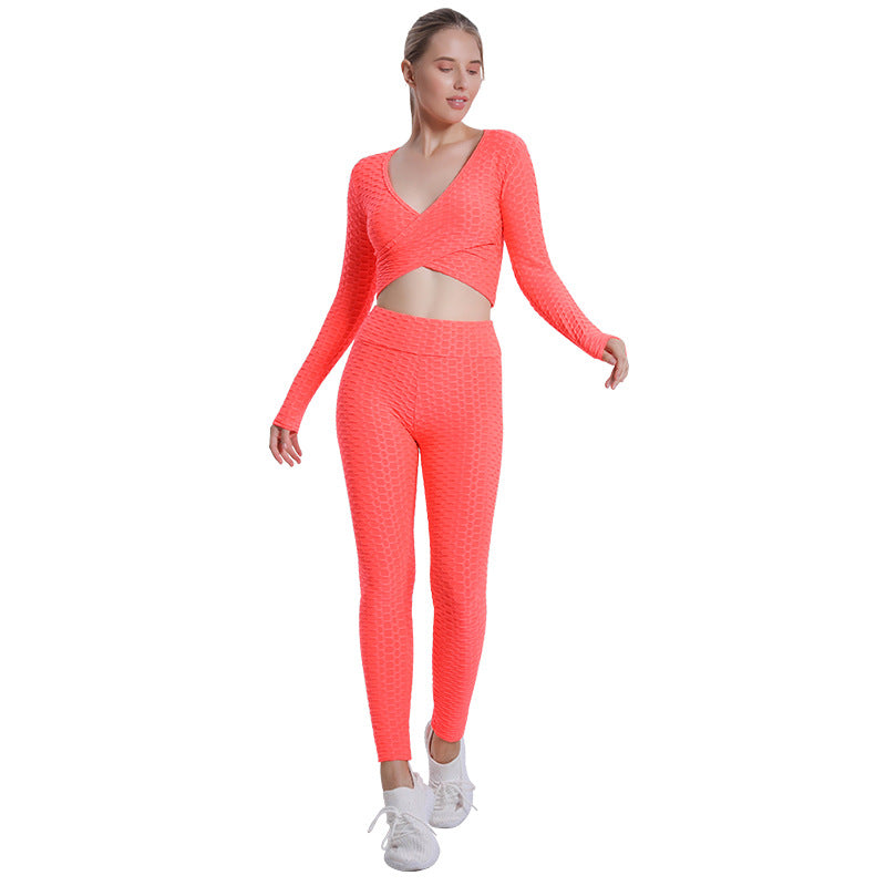 Sexy Bubble Design Women Gym Outfits-Activewear-Orange-S-Free Shipping Leatheretro