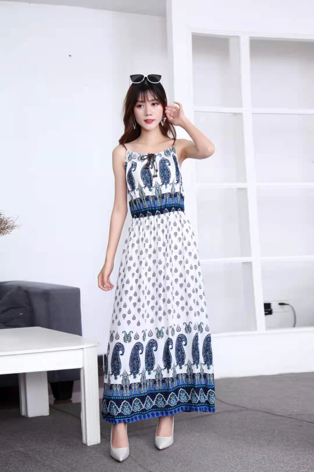 Casual Cotton Summer Long Sleeveless Dresses-Dresses-1号-45-67 kg-Free Shipping Leatheretro