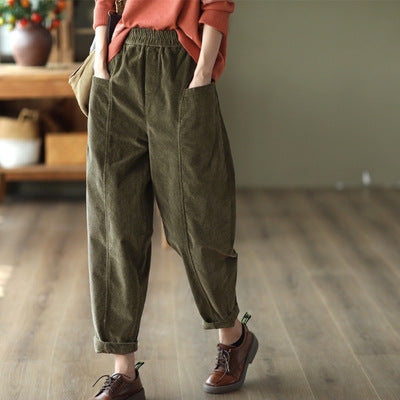 Vintage Harem Pants for Women-Women Bottoms-Army Green-M-Free Shipping Leatheretro