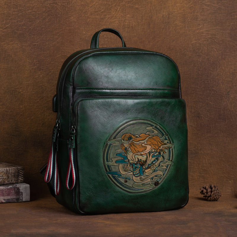 Vintage Cowhide Handmade Leather Laptop Backpack 9772-Backpacks-Brown-Free Shipping Leatheretro