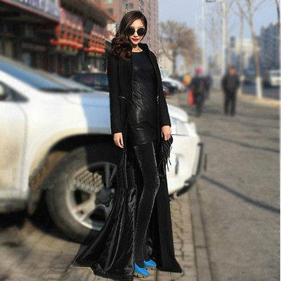 Women Winter Long Plus Size Trench Coat-Outerwear-Black-S-Free Shipping Leatheretro