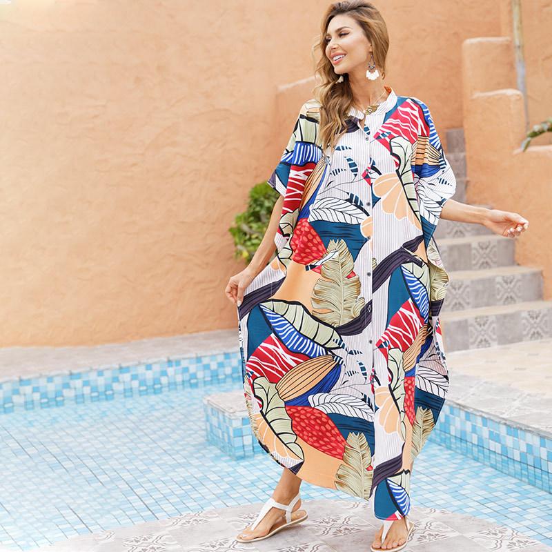 Women Summer Beach Loose Holiday Dresses-Maxi Dresses-18-One Size-Free Shipping Leatheretro