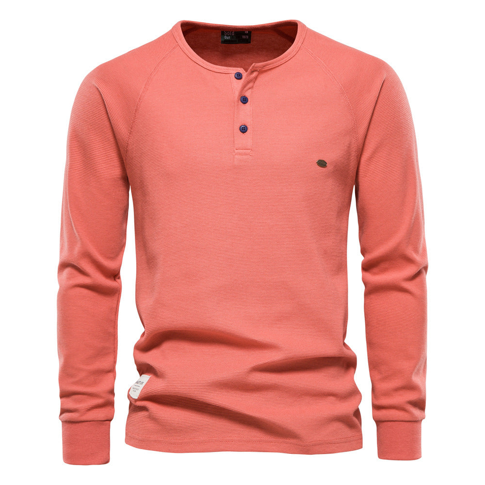 Fashion Long Sleeves T Shirts for Men-Shirts & Tops-Red-S-Free Shipping Leatheretro