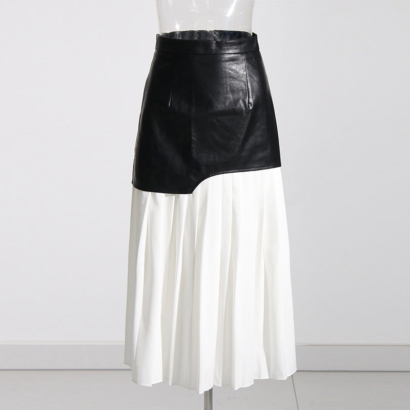 Designed Personality High Waist Irregular A Line Skirts-Long Skirts-White-S-Free Shipping Leatheretro