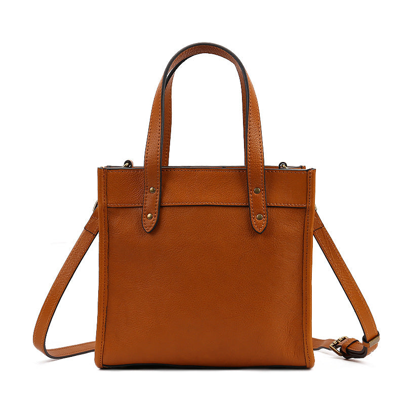 Vintage Leather Simple Design Crossbody Handbag for Women 9189-Handbags, Wallets & Cases-Brown-Free Shipping Leatheretro