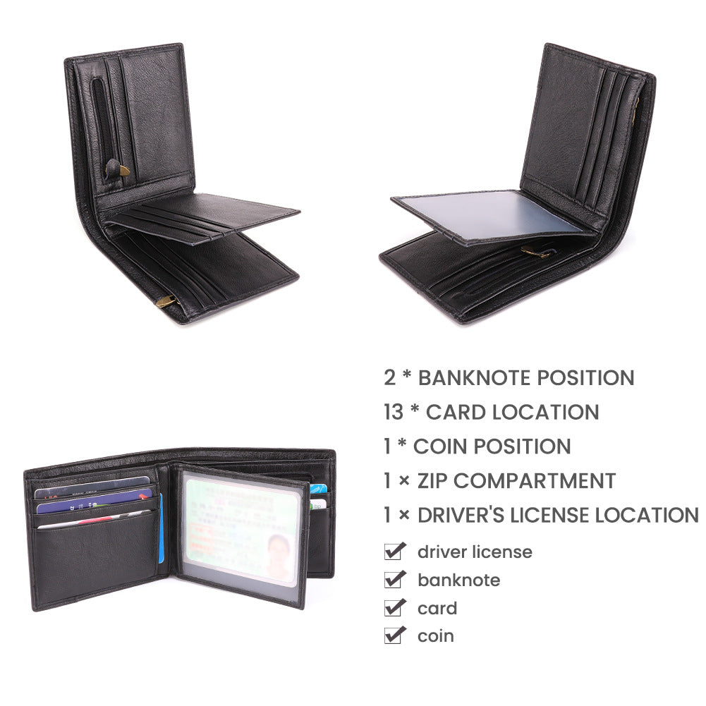 Men Vintage Leather Wallet J2069-Leather Wallet-Brown-Free Shipping Leatheretro