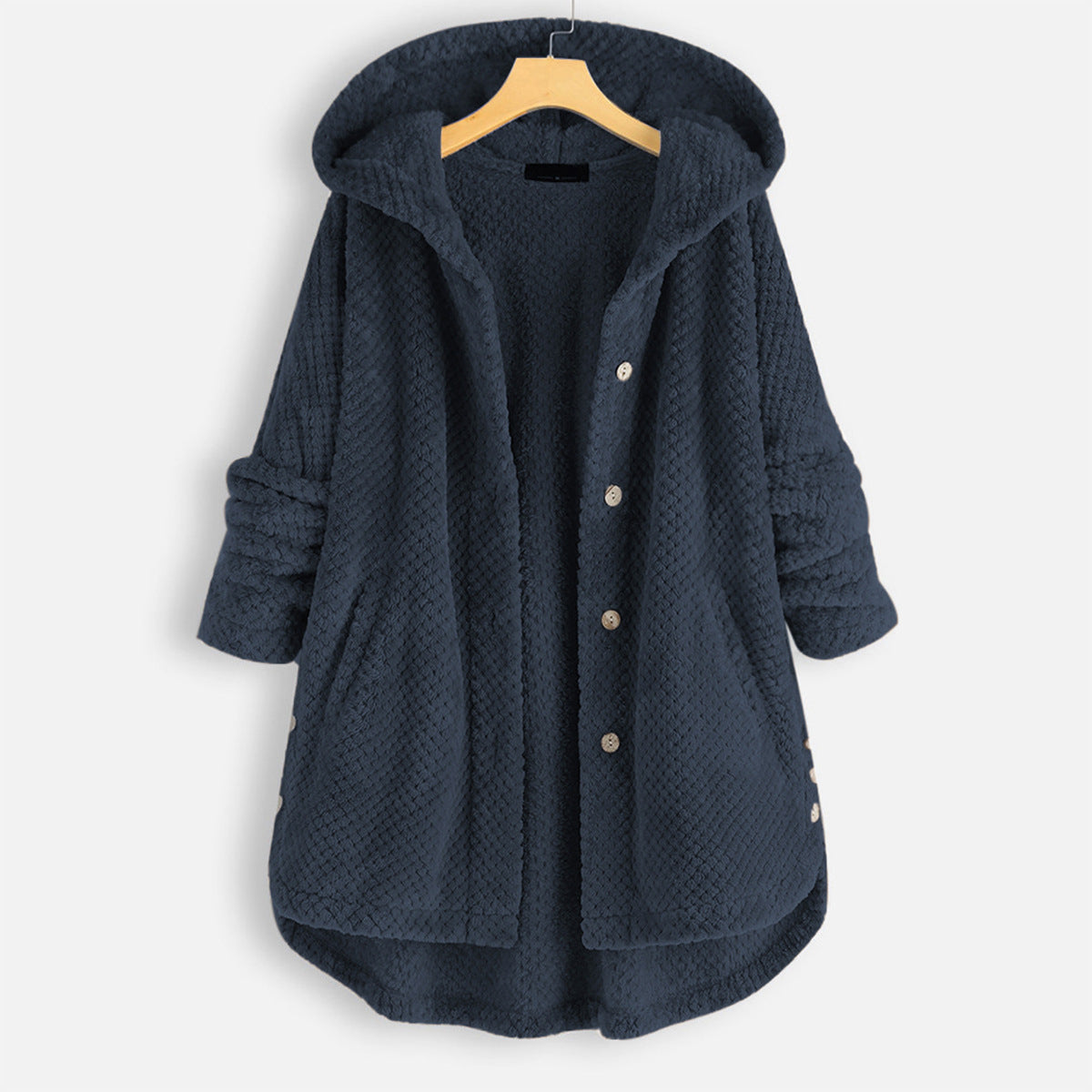 Casual Women Velvet Puls Sizes Hoodies Overcoat-Outerwear-Navy Blue-S-Free Shipping Leatheretro