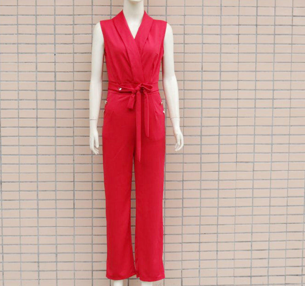 Sexy Sleeveless Office Lady Jumpsuits-Suits-Black-S-Free Shipping Leatheretro