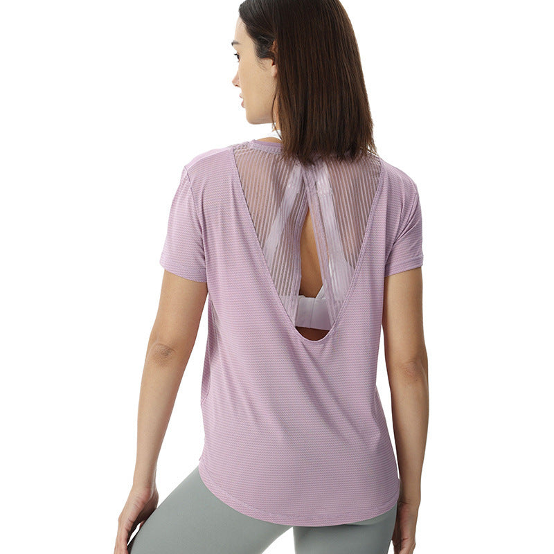 Summer Outdoor Fast Drying Short Sleeves Yoga Tops-Exercise & Fitness-Purple-S-Free Shipping Leatheretro