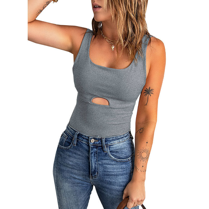 Sexy Sleeveless Women Sheath Crop Tops-Shirts & Tops-Gray-S-Free Shipping Leatheretro