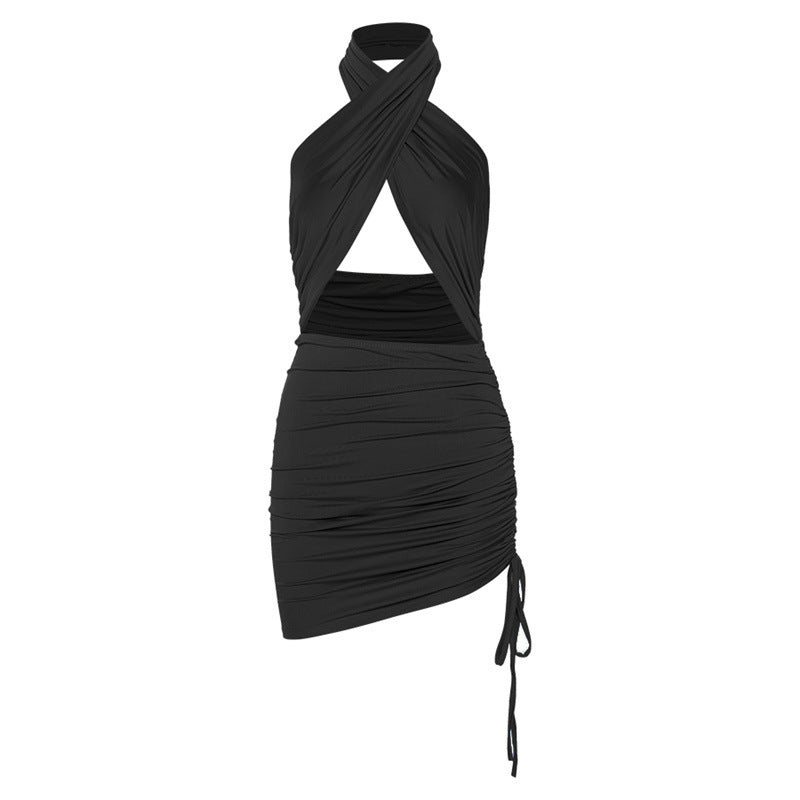 Sexy Halter Backless Summer Bodycon Dresses-Dresses-Black-S-Free Shipping Leatheretro