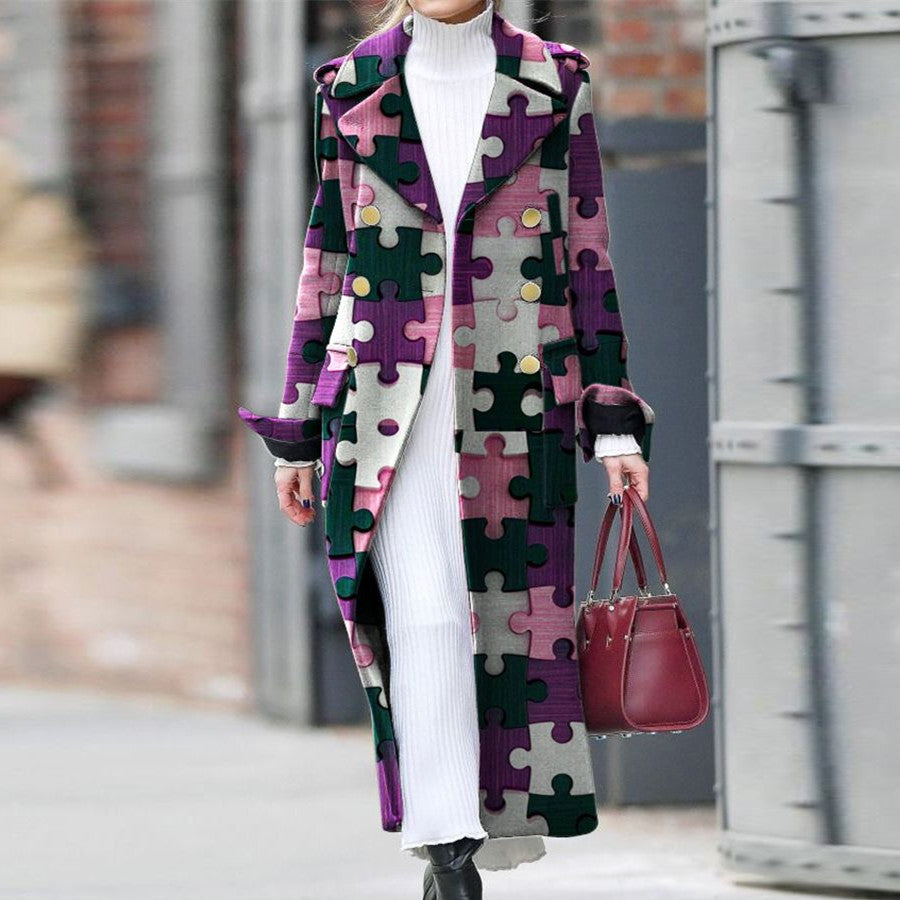 Elegant Purple Long Overcoat for Women-Outerwear-The same as picture-S-Free Shipping Leatheretro