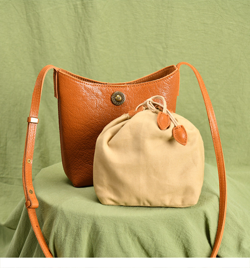 Simple Design Cowhide Leather Bags 8025-Handbags-Brown-Free Shipping Leatheretro