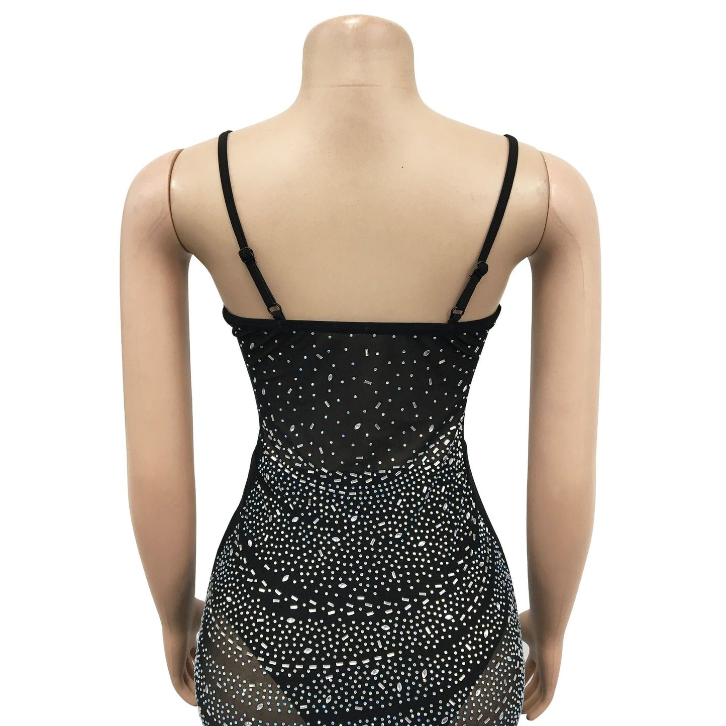 Sexy Diamond Sleeveless Long Evening Party Dresses-Dresses-Black-S-Free Shipping Leatheretro