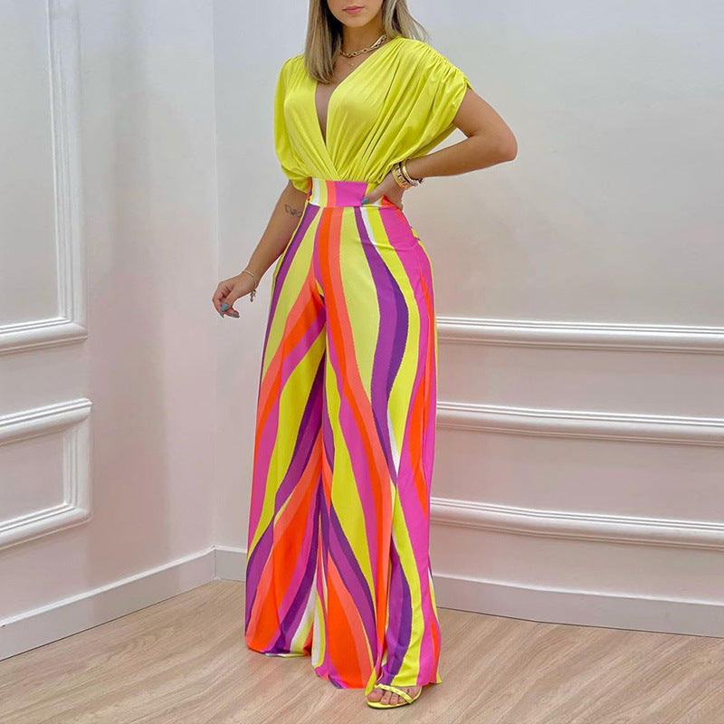 Casual Summer Wide Legs Pants Outfits for Women-Suits-Red-S-Free Shipping Leatheretro