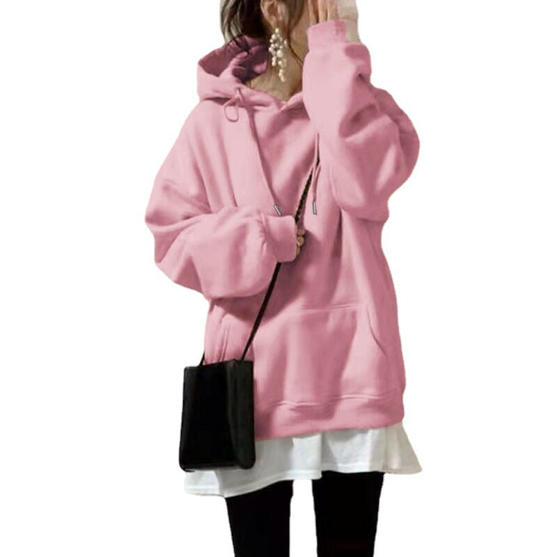 Casual Women Warm Cozy Pullover Hoodies-Shirts & Tops-Pink-M-Free Shipping Leatheretro