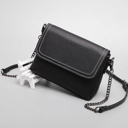 Summer Small Leather Handbag for Women 9772-Handbags-Black-Free Shipping Leatheretro