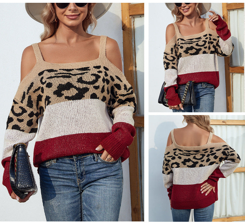 Sexy Off The Shoulder Women Knitting Sweaters-Shirts & Tops-Yellow-S-Free Shipping Leatheretro