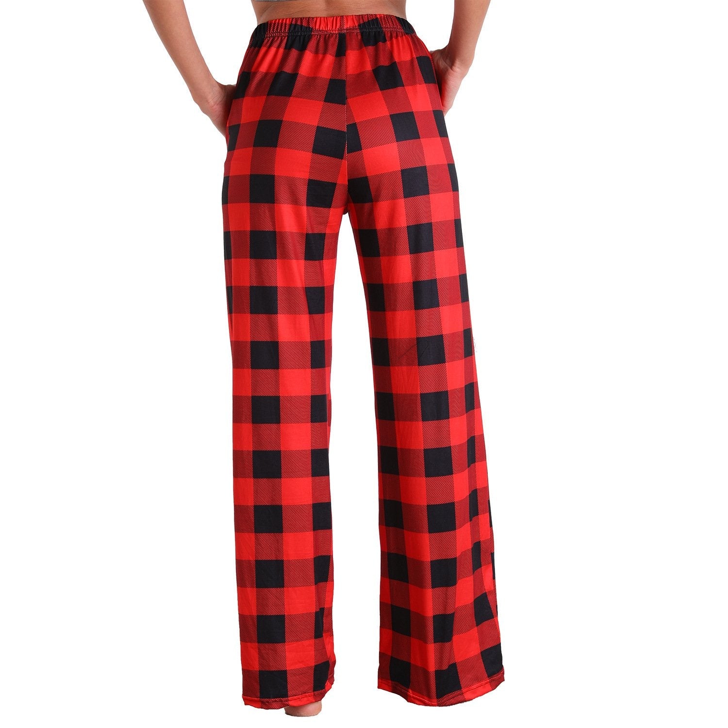 Causal Plaid Women Pajamas Pants Elastic Cord-Pajamas-3011-S-Free Shipping Leatheretro