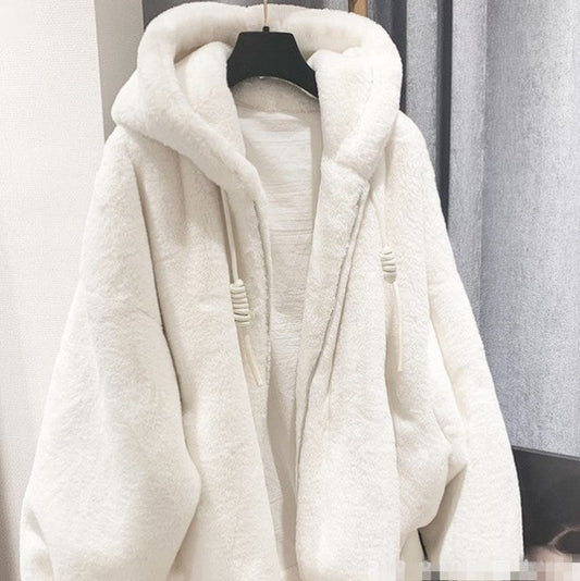 White Warm Winter Artificial Fur Casual Overcoat for Women-Outerwear-White-S-Free Shipping Leatheretro