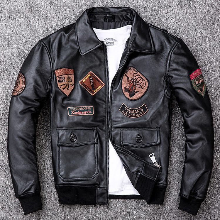 Winter Warm Sheep Skin Short Jackets for Men-Coats & Jackets-black polished-S-Free Shipping Leatheretro