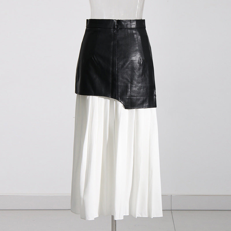 Designed Personality High Waist Irregular A Line Skirts-Long Skirts-White-S-Free Shipping Leatheretro