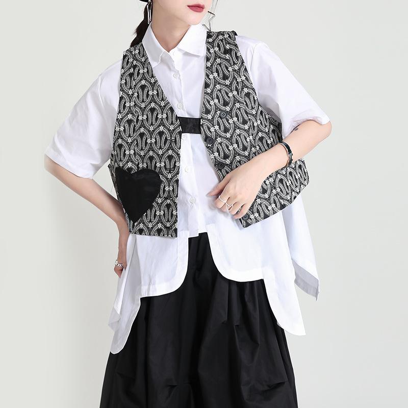 Fashion Vintage Women Sweetheart Design Vest-Women Shirts-The Same as picture-S-Free Shipping Leatheretro