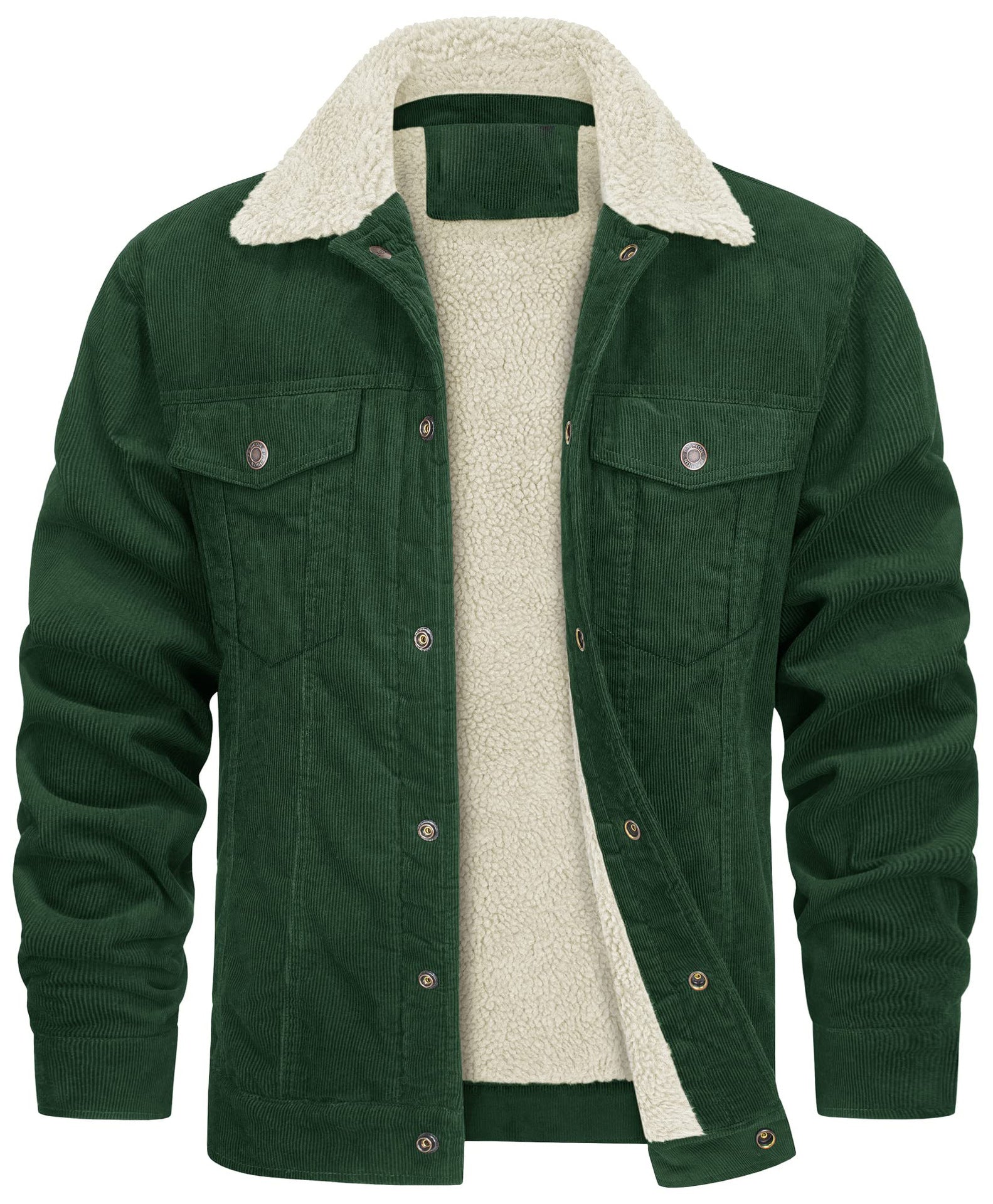 Casual Winter Long Sleeves Velvet Jacket Coats for Men-Coats & Jackets-Green-S-Free Shipping Leatheretro