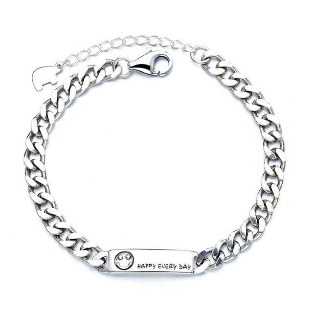 Happy Everyday Tank Style Women Sterling Silver Bracelets-Bracelets-The same as picture-Free Shipping Leatheretro