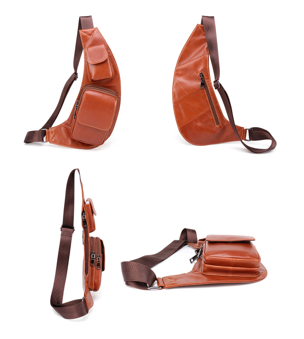 Retro Leather Chest Bags J6454-Leather Chest Bag-Coffee-Free Shipping Leatheretro
