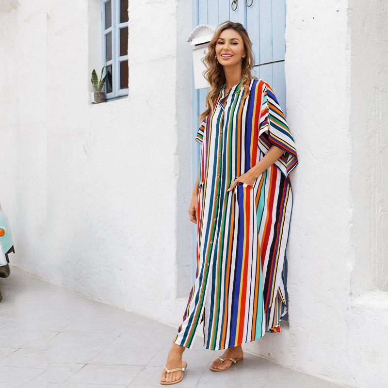 Women Summer Beach Loose Holiday Dresses-Maxi Dresses-11-One Size-Free Shipping Leatheretro